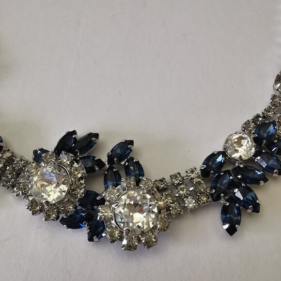 Vintage Sterling Jay Kel Rhinestone Necklace and Earring Set - Picture 2 of 15